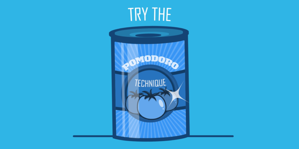 An illustration showing a can of tomatoes, symbolising study and the pomodoro study technique.