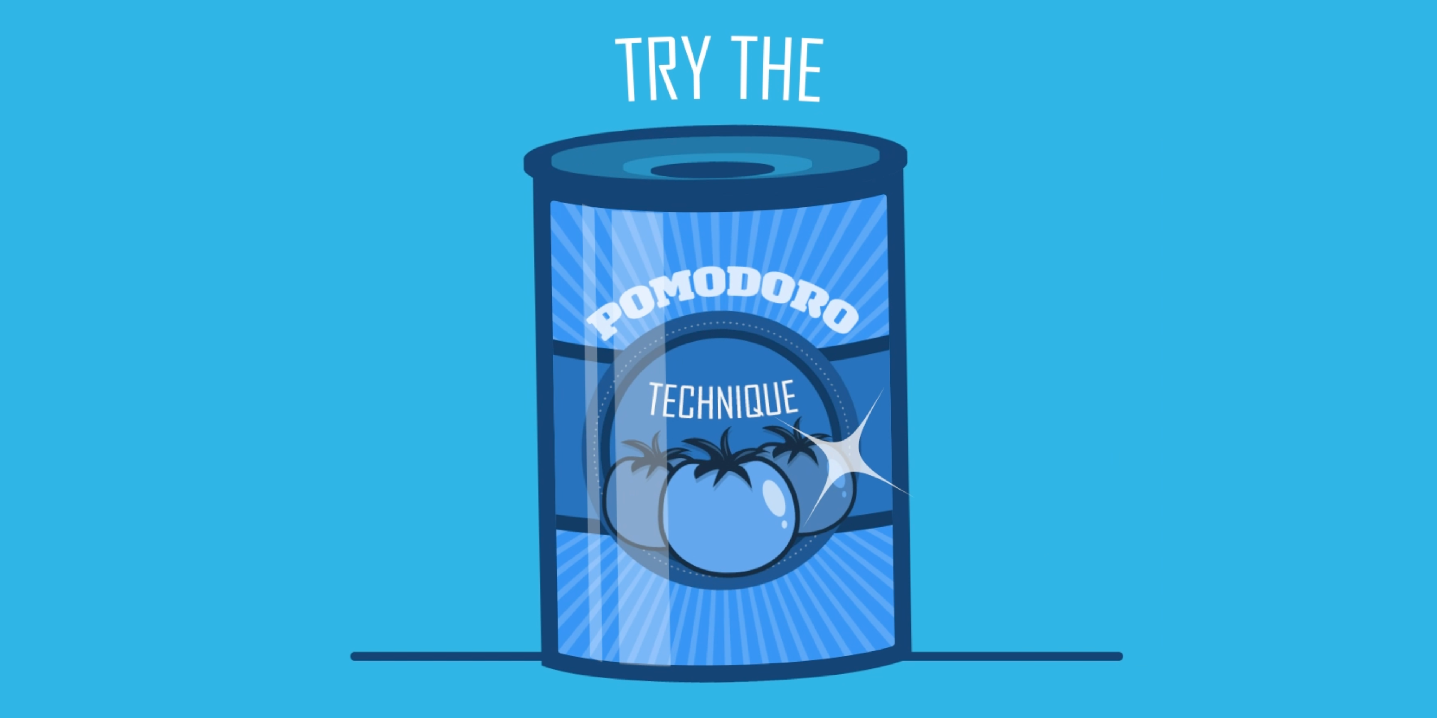 An illustration showing a can of tomatoes, symbolising study and the pomodoro study technique.