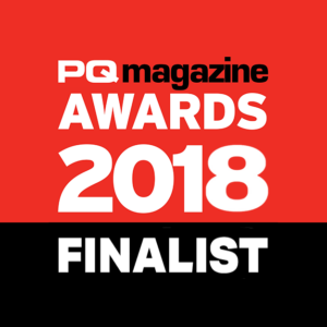 Graphic with text reading 'PQ magazine Awards 2018 finalist,' recognising Mindful Education as a finalist.
