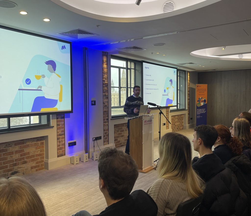 Mindful Education's Director of Marketing presenting at the annual company Winter Conference.