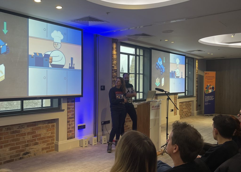 Mindful Education's Head of Production and Creative Director presenting at the annual company Winter Conference.