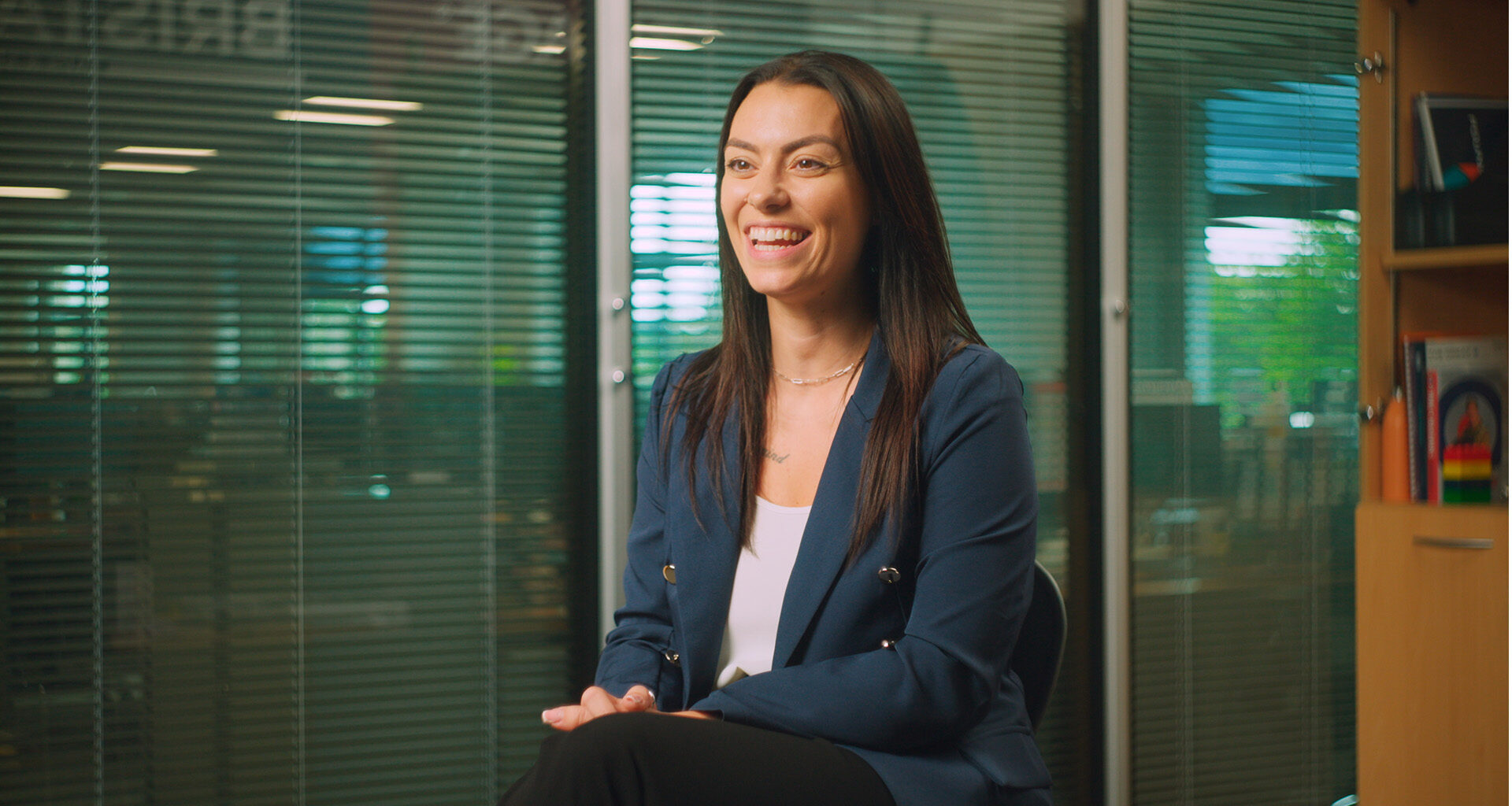 An image showing a professional being interviewed by the Mindful Education team regarding their professional HR apprenticeships.